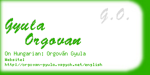 gyula orgovan business card