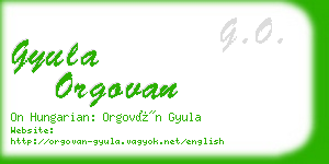 gyula orgovan business card